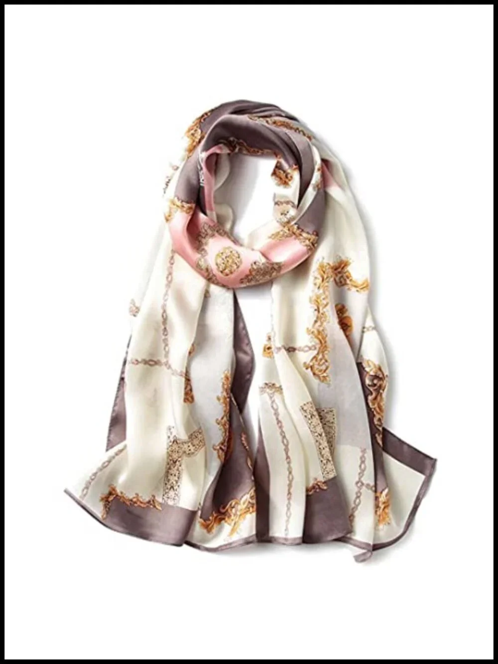 100% Silk Long Oblong Scarf Shawl Wrap for Women Gift Packed